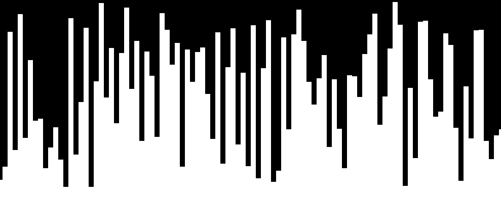 A gif showing bars of various heights being sorted